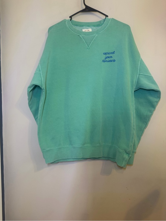 Wrangler Sweaters - Billabong x Wrangler Mint Green Crewneck with Blue Script